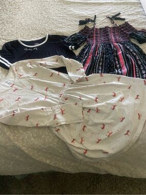 Girls size 10-12 MUDD, Justice & Carters 3-piece lot. Super cute pieces.